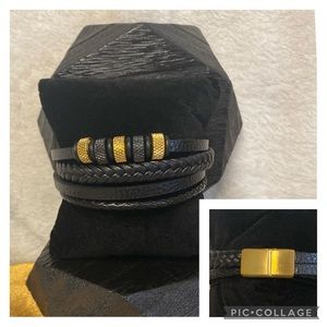*NEW* Men’s Stainless Steel & Leather Bracelet